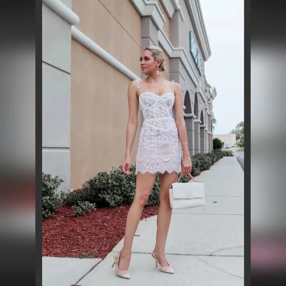 FOR LOVE & LEMONS TATI LACE CORSET DRESS ๐ค - Picture 9 of 13